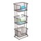 mDesign Tall Standing Bathroom Shelf Holder Rack - 3 Metal Wire Baskets